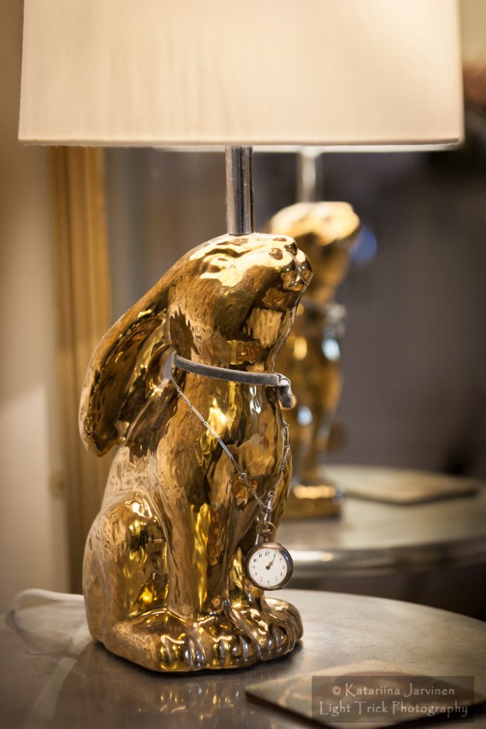 Looking Glass Cottage in Brighton - detail of a rabbit lamp